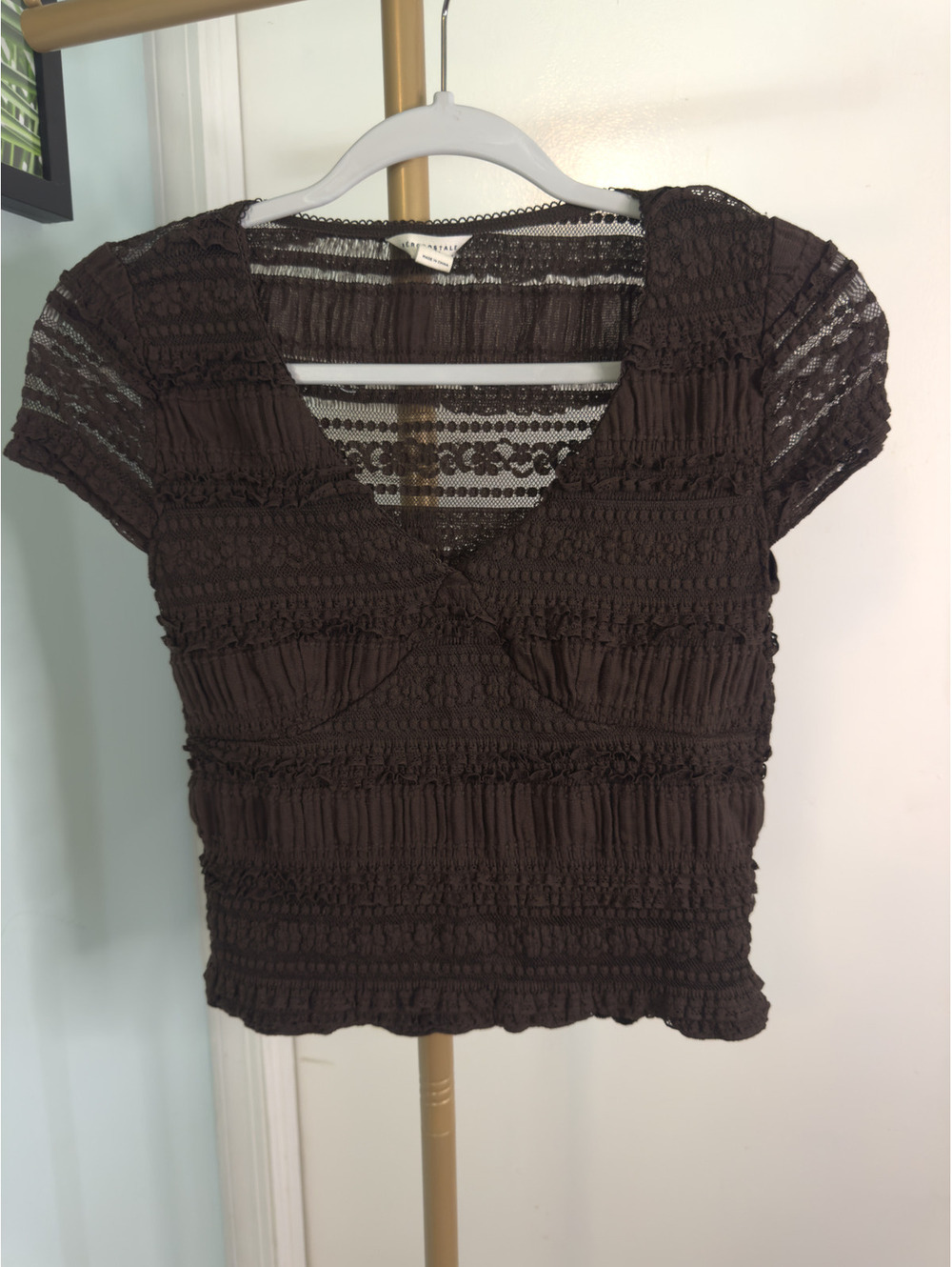 Aeropostale Brown Lace Top